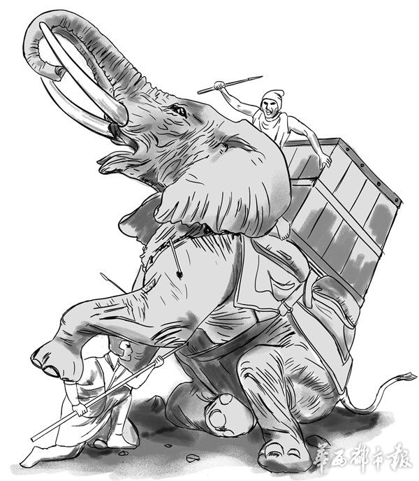 中国古战场上的兽星西南战象
